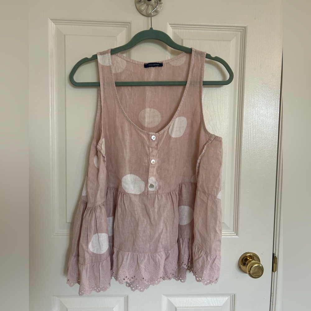 Pink Polka Dot Sleeveless Top
